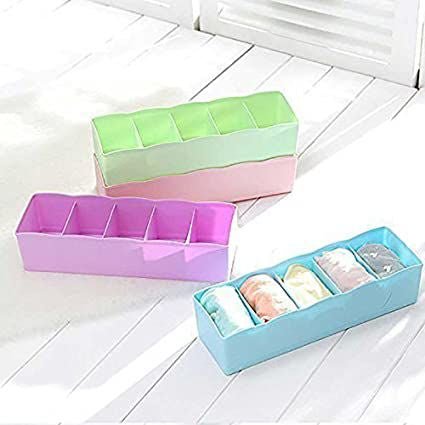 1 Pcs 5 Grid Multipurpose Divider Storage Box | Random Colors - Flashkart Pakistan