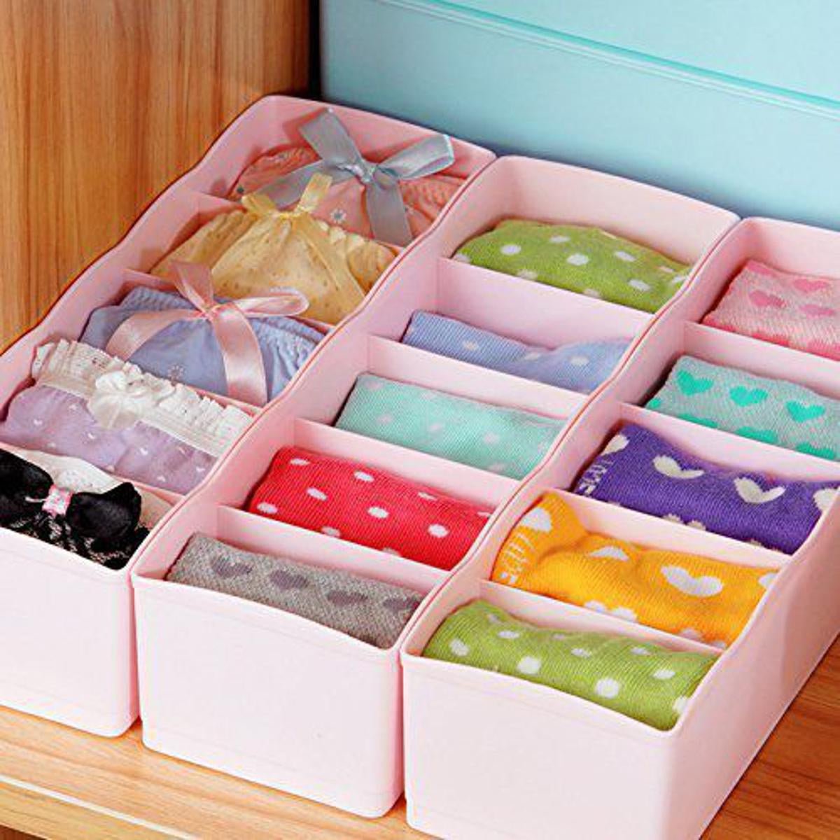 1 Pcs 5 Grid Multipurpose Divider Storage Box | Random Colors - Flashkart Pakistan