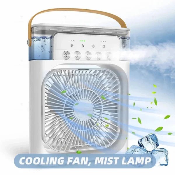 10 Inches | Large Size Portable Air Conditioner Fan | Usb Electric Fan With Led Night Light, Fine Mist Water, And Humidifier Function | Led Night Light Water Mist | Random Color - Flashkart Pakistan