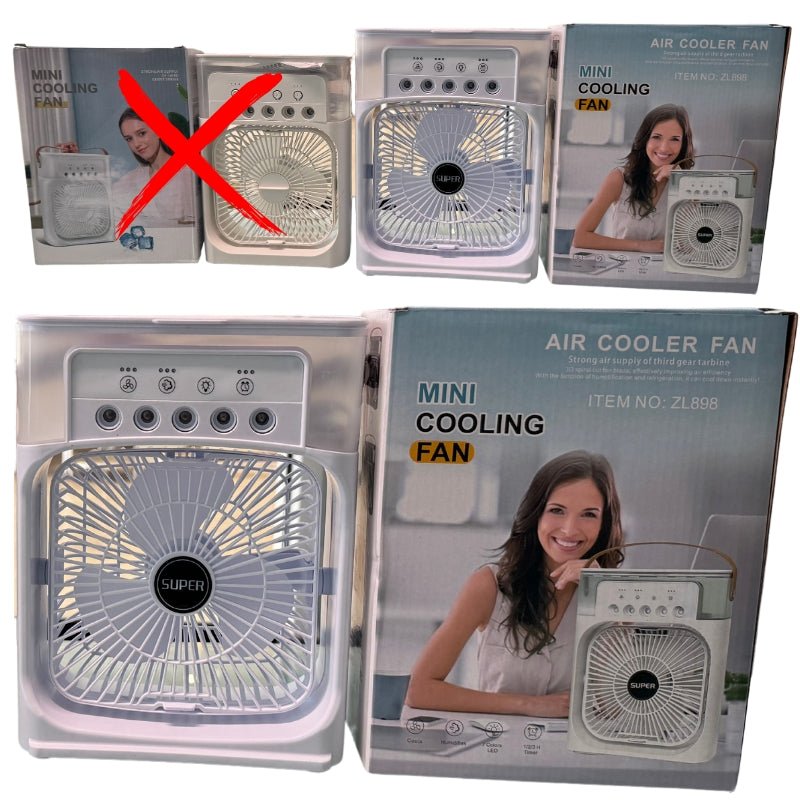 10 Inches | Large Size Portable Air Conditioner Fan | Usb Electric Fan With Led Night Light, Fine Mist Water, And Humidifier Function | Led Night Light Water Mist | Random Color - Flashkart Pakistan