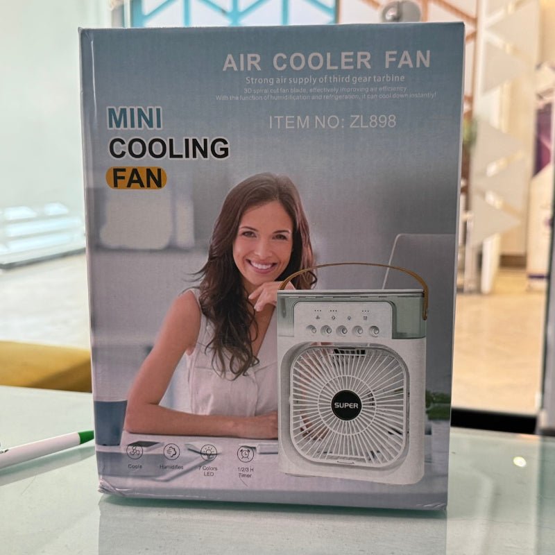 10 Inches | Large Size Portable Air Conditioner Fan | Usb Electric Fan With Led Night Light, Fine Mist Water, And Humidifier Function | Led Night Light Water Mist | Random Color - Flashkart Pakistan