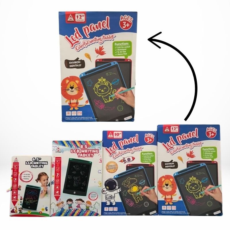 12 Inch Multi - Color LCD Writing Tablet | Top Quality | Random Colors - Flashkart Pakistan