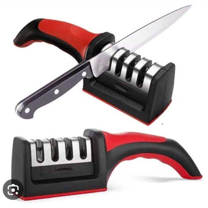 3 - in - 1 Knife Sharpener Set with Ceramic Peeler | 3 - Stage Blade Sharpener & Non - Slip Handle - Flashkart Pakistan