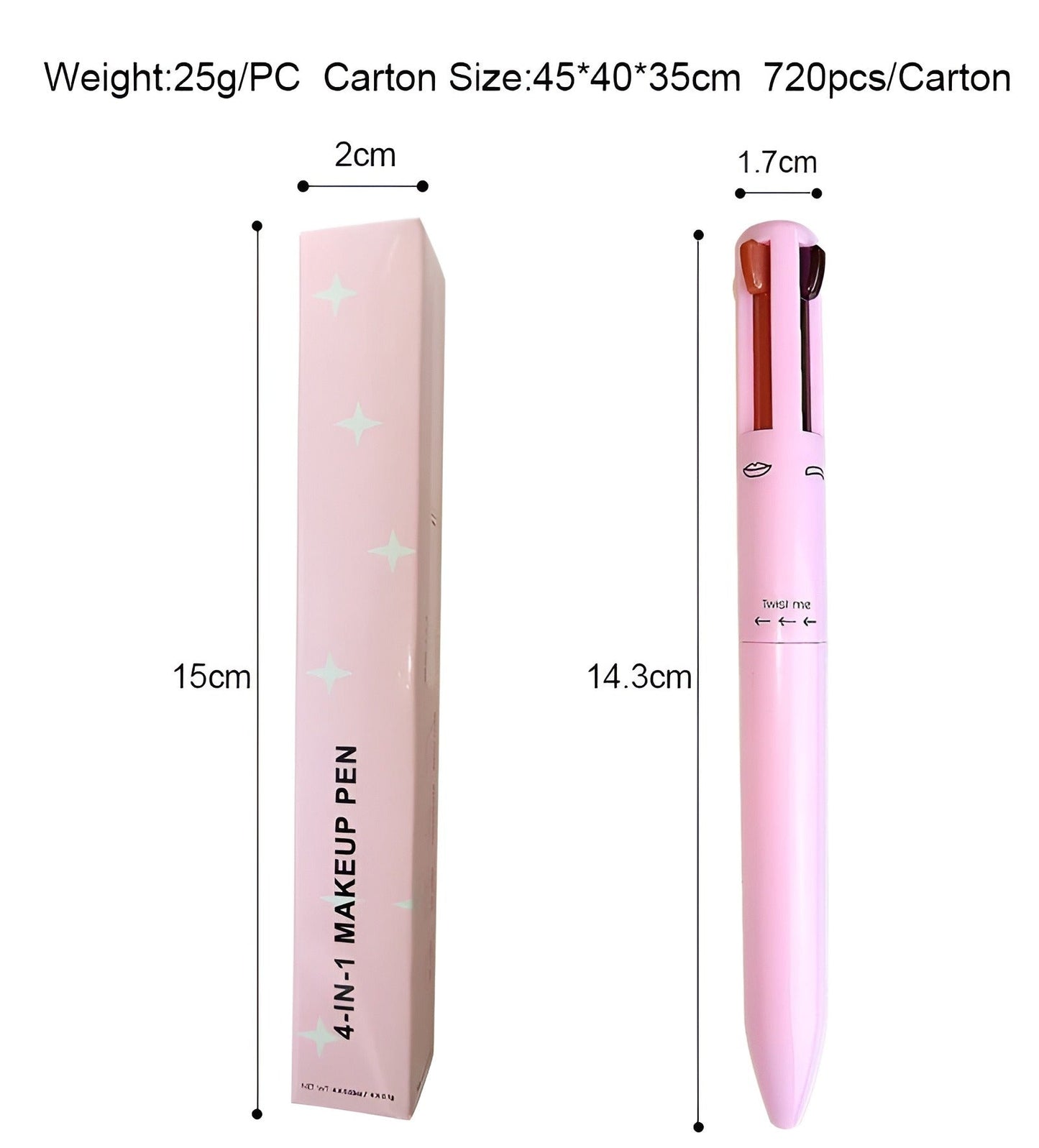 4 - in - 1 Makeup Pen: Waterproof Eyeliner, Brow Pencil, Highlighter & Shadow Stick - Flashkart Pakistan