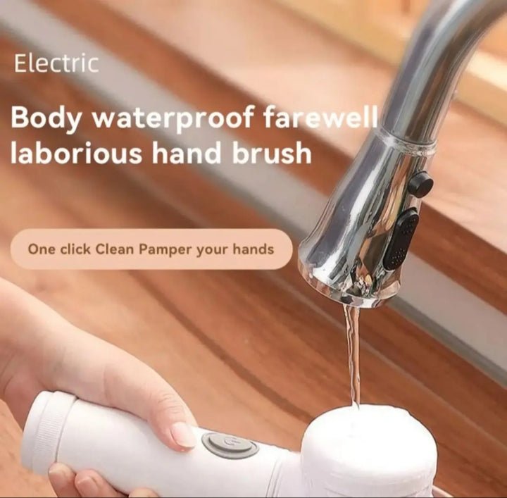 5 in1 Rechargeable Magic Brush | Car Waxing Handheld Scrubber | 360 Degree Rotate with 3 Replaceable Multipurpose Brush | Heads Kitchen Dishwashing Sponge Electric Cleaning BrushLow - Flashkart Pakistan