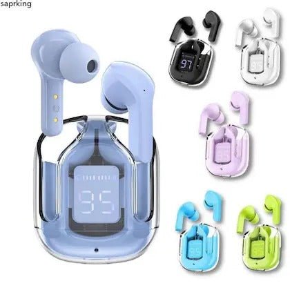 Air31 Earbuds Wireless | Crystal Transparent Bluetooth 5.3 | LED Digital Display Airpods - Flashkart Pakistan