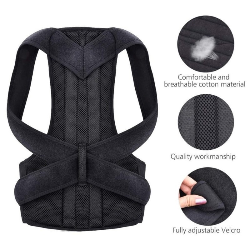 Back Pain Relief Posture Corrector Belt | Adjustable Back & Shoulder Support for Better Posture, Lower & Upper Back Pain - Flashkart Pakistan