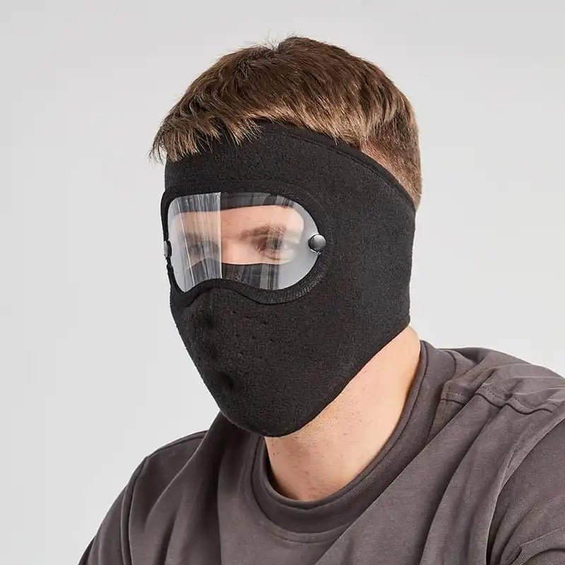 BLACK Windproof Winter Full Face Mask with Anti - Dust & Fog Goggles - Flashkart Pakistan