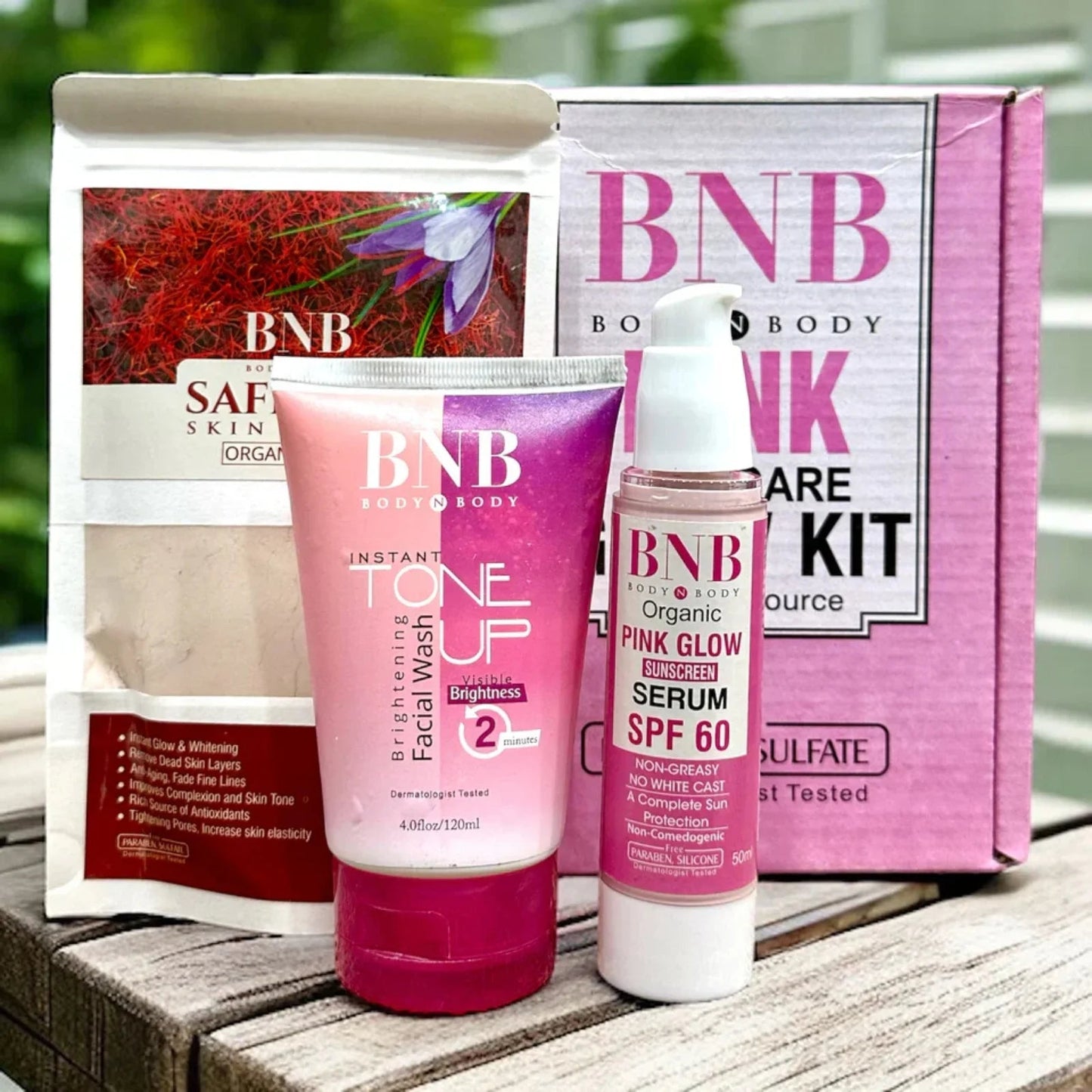 BNB Pink Face Glow Kit | Tone Up Wash | Mask | SPF | 3 - in - 1 - Flashkart Pakistan
