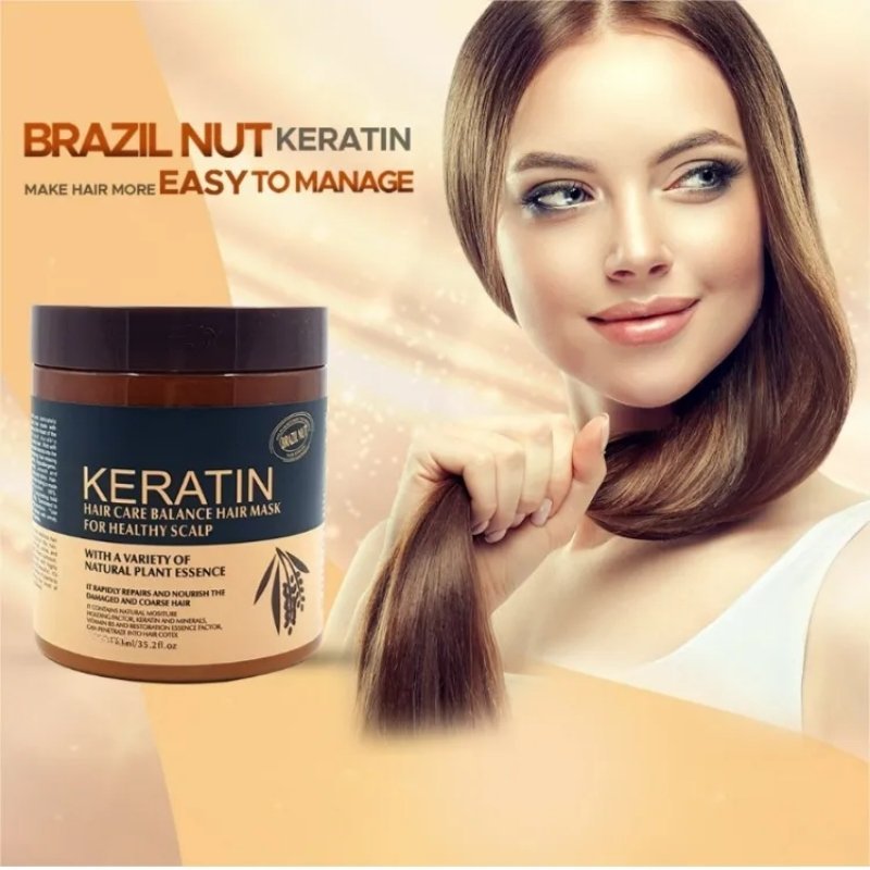 Brazil Nut Keratin Hair Mask – Nourishing Hair & Scalp Treatment | Strengthens & Smooths | 500ml - Flashkart Pakistan