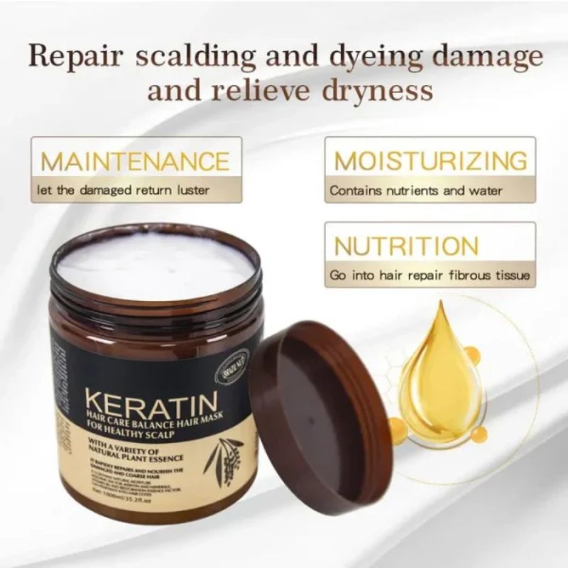 Brazil Nut Keratin Hair Mask – Nourishing Hair & Scalp Treatment | Strengthens & Smooths | 500ml - Flashkart Pakistan