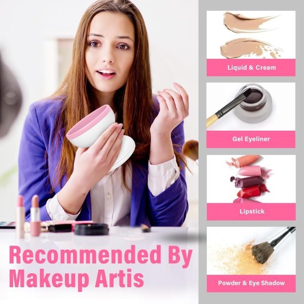 Electric Makeup Brush Cleaner Machine - Automatic | USB Rechargeable & Gentle on Bristles | Random Color - Flashkart Pakistan