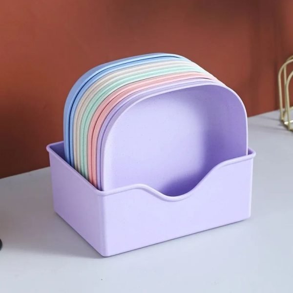 Food Grade Plastic Household Dining Plates | 10 pcs Multi - function Elliptical Spit Bone Plate Set - Flashkart Pakistan
