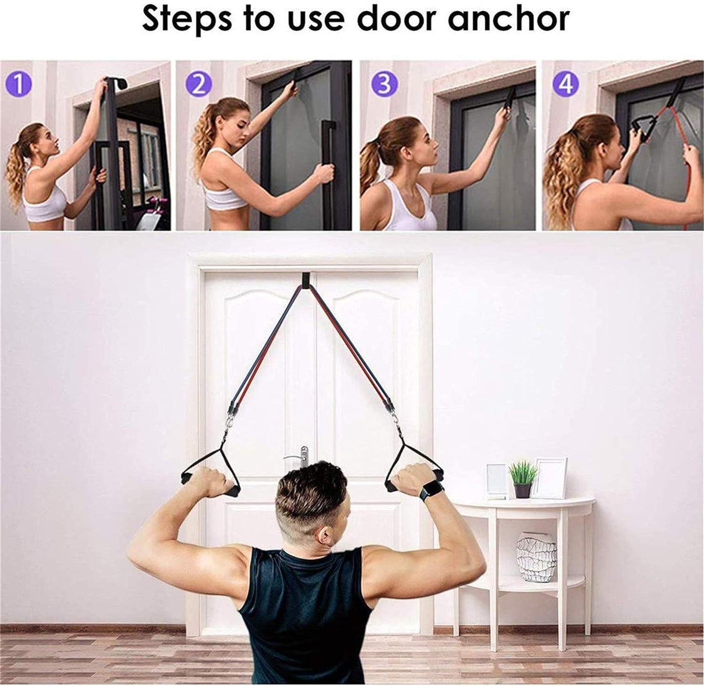 Gym Belt with Box | 5 - in - 1 Power Exercise Resistance Band Set – Adjustable Fitness Equipment for All - Flashkart Pakistan