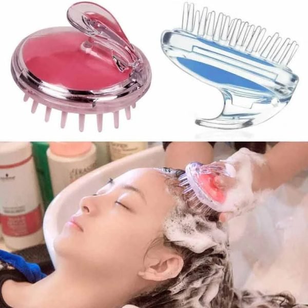 Head Scalp Massage & Shampoo Brush | Soft Silicone Bath Brush | Random Colors - Flashkart Pakistan