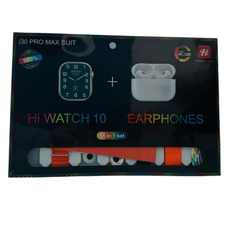 i30 Pro Max Suit Smart Watch & Earbuds Combo | 11 - in - 1 Multifunctional Device - Flashkart Pakistan