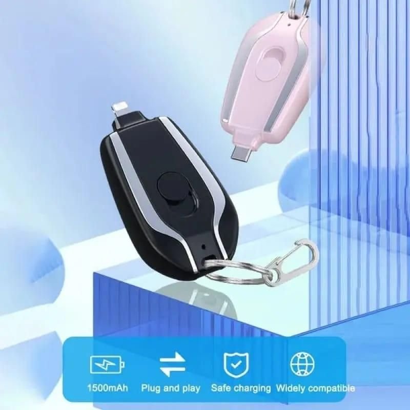Mini Keychain Power Bank | Ultra - Compact 1500mAh Emergency Charger for Phones & Gadgets - Flashkart Pakistan