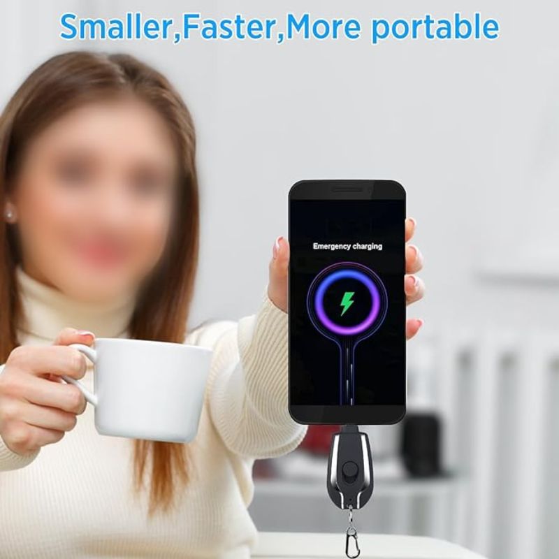 Mini Keychain Power Bank | Ultra - Compact 1500mAh Emergency Charger for Phones & Gadgets - Flashkart Pakistan