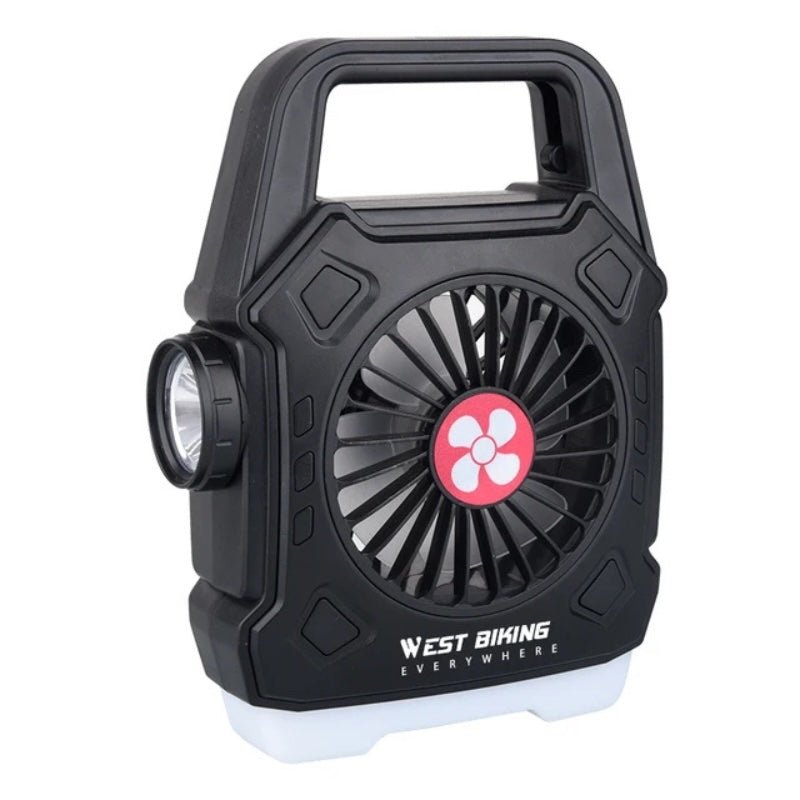 Multipurpose Rechargeable Desk & Camping Fan with LED Light, Flashlight & Power Bank – For Home, Travel & Outdoor Use | Random Color - Flashkart Pakistan