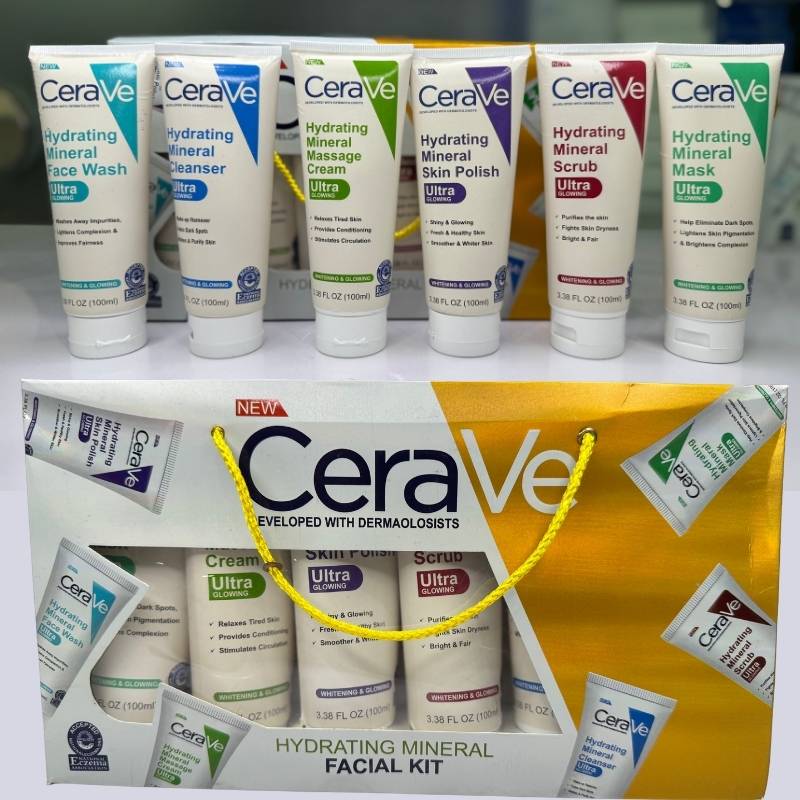 Pack of 6 – CeraVe Hydrating Mineral Facial Kit | Deep Moisture & Skin Repair | Best Quality Skincare - Flashkart Pakistan