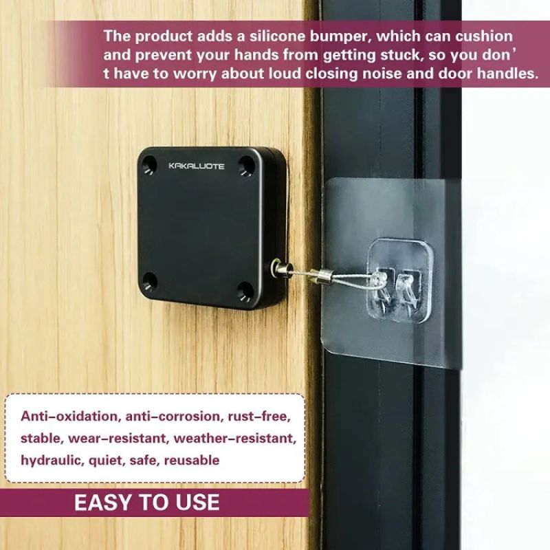Portable Automatic Door Closer –|Punch - Free, Self - Closing with Pull Force - Flashkart Pakistan