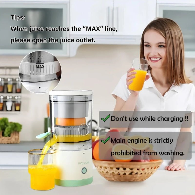 Portable Electric Citrus Juicer | USB Rechargeable, Hands - Free Orange & Lemon Juice Extractor, Easy to Clean - Flashkart Pakistan