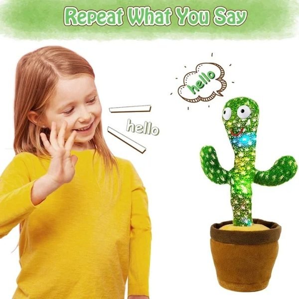 Rechargeable Dancing Cactus Toy with Hat | Interactive Singing & Talking Plush for Toddlers and Kids - Flashkart Pakistan