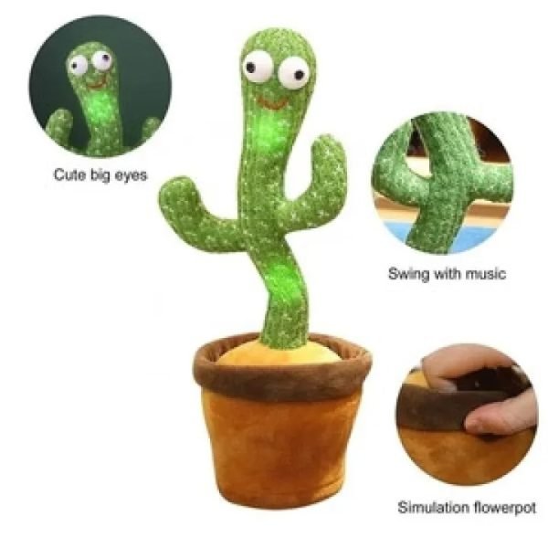 Rechargeable Dancing Cactus Toy with Hat | Interactive Singing & Talking Plush for Toddlers and Kids - Flashkart Pakistan