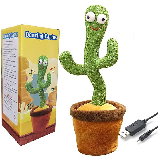 Rechargeable Dancing Cactus Toy with Hat | Interactive Singing & Talking Plush for Toddlers and Kids - Flashkart Pakistan
