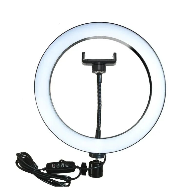 RGB LED Soft Ring Light MJ26 | 26cm (10.2”) | Dimmable with Tripod & Phone Holder, 360° Color Modes - Flashkart Pakistan