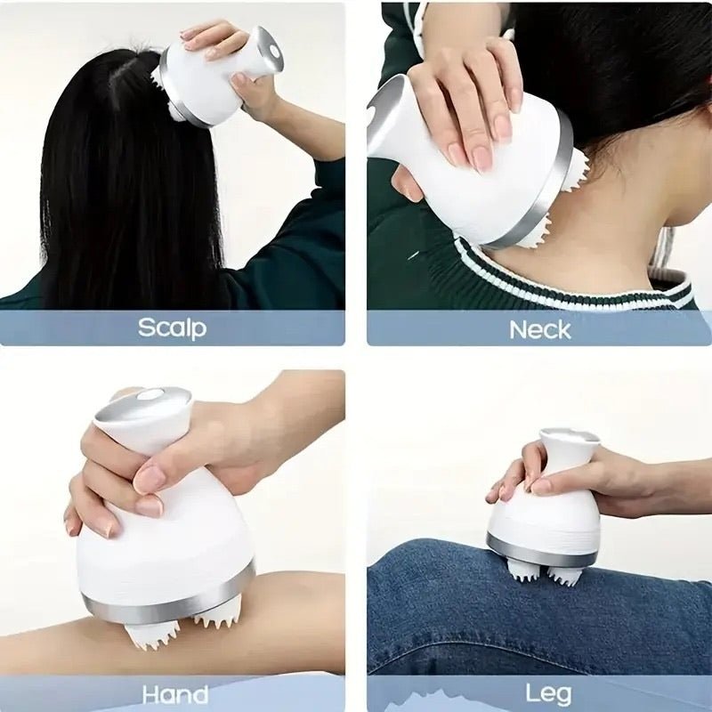Scalp Massager — Electric Meridian Massage with 4 Moveable Clusters - Flashkart Pakistan