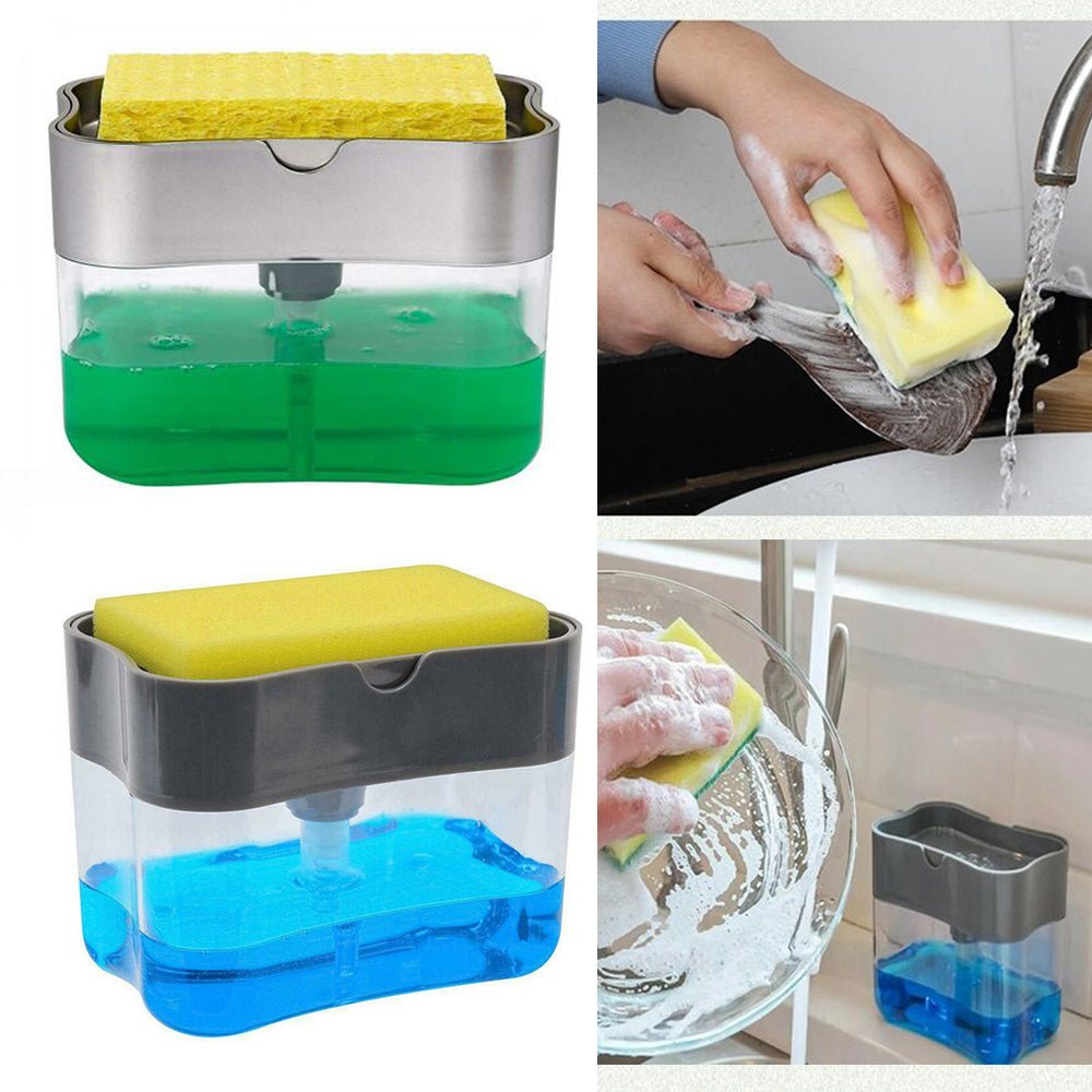 Soap Pump Dispenser & Sponge Holder for Kitchen Sink - Flashkart Pakistan
