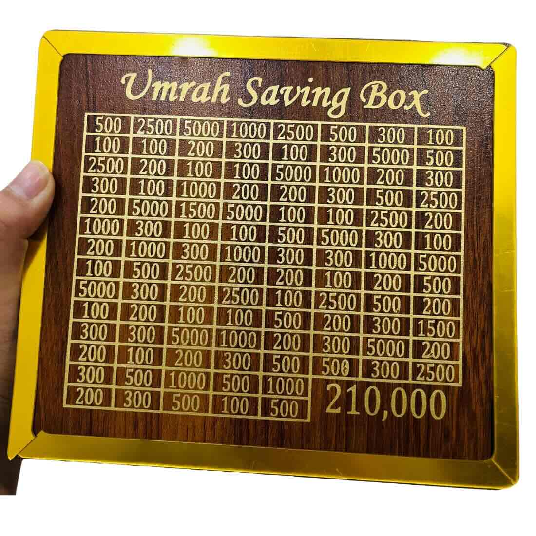 Umrah Saving Box – Premium Wooden | Save PKR 210,000 in 280 Days - Flashkart Pakistan