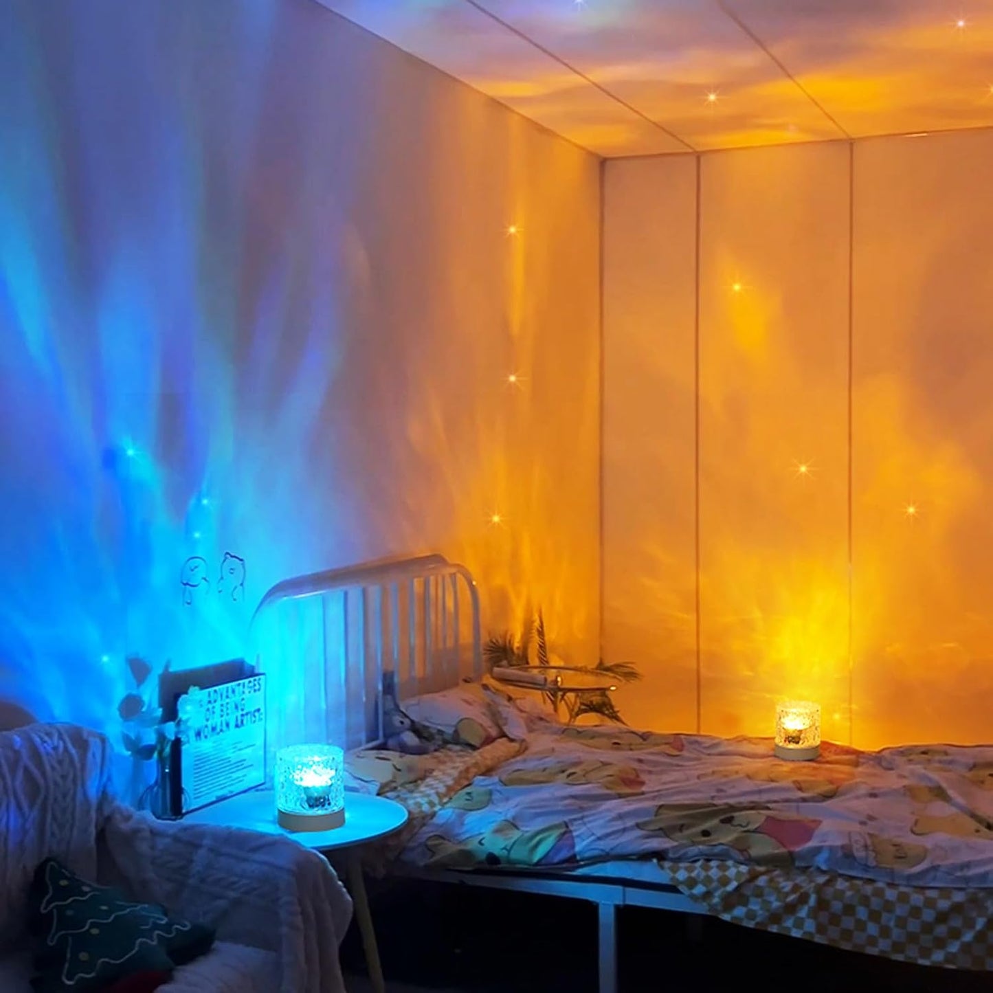 Water Ripple Lamp | 16 - Color Rotating Night Light - Flashkart Pakistan