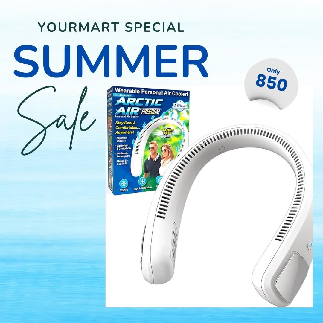 Wearable Neck Fan & Air Purifier | Arctic Air Freedom | USB Rechargeable 3 - Speed Personal Cooler for Indoor & Outdoor Use | Random Color - Flashkart Pakistan