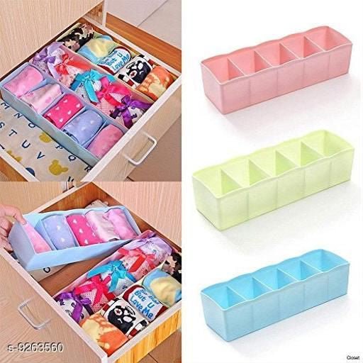 1 Pcs 5 Grid Multipurpose Divider Storage Box | Random Colors - Flashkart Pakistan