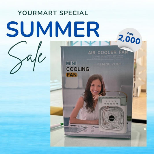 10 Inches | Large Size Portable Air Conditioner Fan | Usb Electric Fan With Led Night Light, Fine Mist Water, And Humidifier Function | Led Night Light Water Mist | Random Color - Flashkart Pakistan