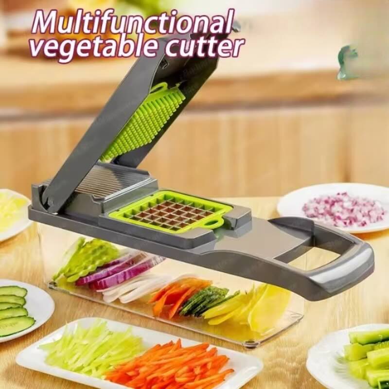 16 - in - 1 High - Quality Mandoline Slicer & Vegetable Chopper | Multifunctional Food Cutter, Grater & Shredder for Kitchen - Flashkart Pakistan
