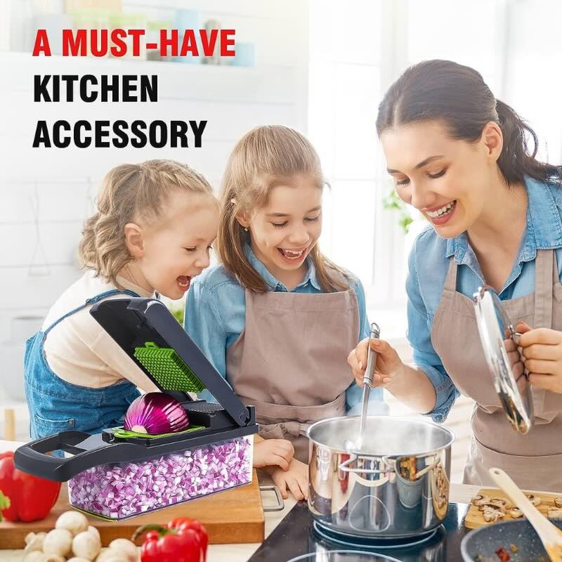 16 - in - 1 High - Quality Mandoline Slicer & Vegetable Chopper | Multifunctional Food Cutter, Grater & Shredder for Kitchen - Flashkart Pakistan
