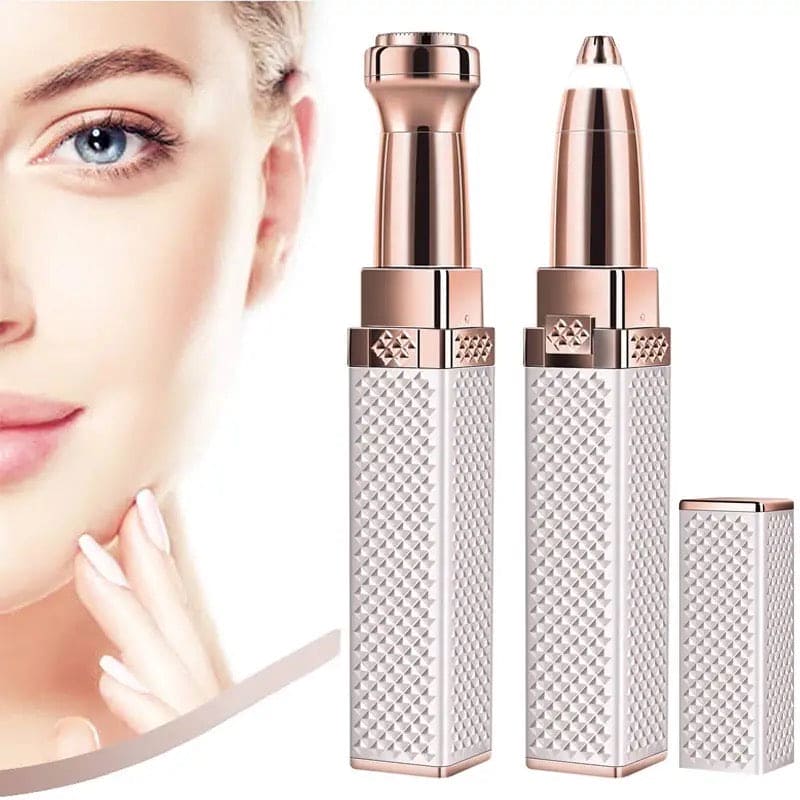 2 - in - 1 Flawless Facial Hair Remover & Eyebrow Trimmer | USB Rechargeable, Painless & Portable | Random Color - Flashkart Pakistan