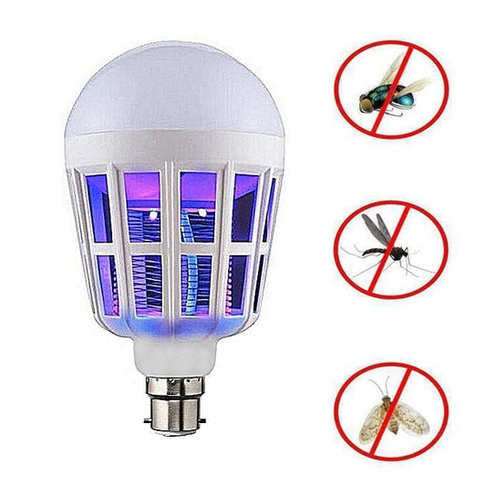 2 - in - 1 LED Mosquito Killer Bulb | 15W Insect Zapper Light | Silent, Odorless, Energy Saving - Flashkart Pakistan