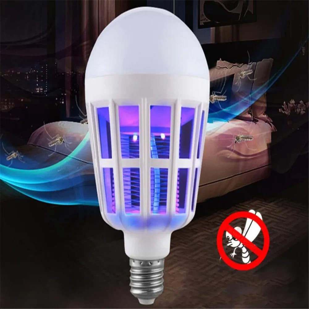 2 - in - 1 LED Mosquito Killer Bulb | 15W Insect Zapper Light | Silent, Odorless, Energy Saving - Flashkart Pakistan