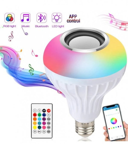 2 - in - 1 Smart LED Bulb + Bluetooth Speaker | RGB Light + Remote Control - Flashkart Pakistan