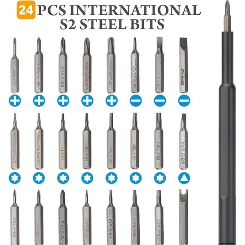 24 - in - 1 Professional Magnetic Screwdriver Set for Electronics & Phones - Flashkart Pakistan