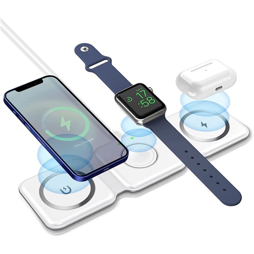 3 in 1 Magnetic Wireless charger Foldable 15W Original Charging Station - Flashkart Pakistan