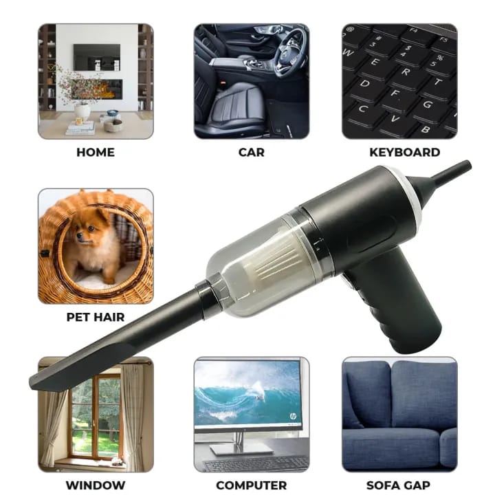 3 In 1 Portable Vacuum Cleaner Duster Blower | Air Pump Wireless Hand - held Cleaning For Car Home - Flashkart Pakistan
