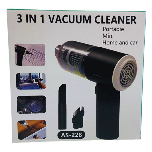 3 In 1 Portable Vacuum Cleaner Duster Blower | Air Pump Wireless Hand - held Cleaning For Car Home - Flashkart Pakistan