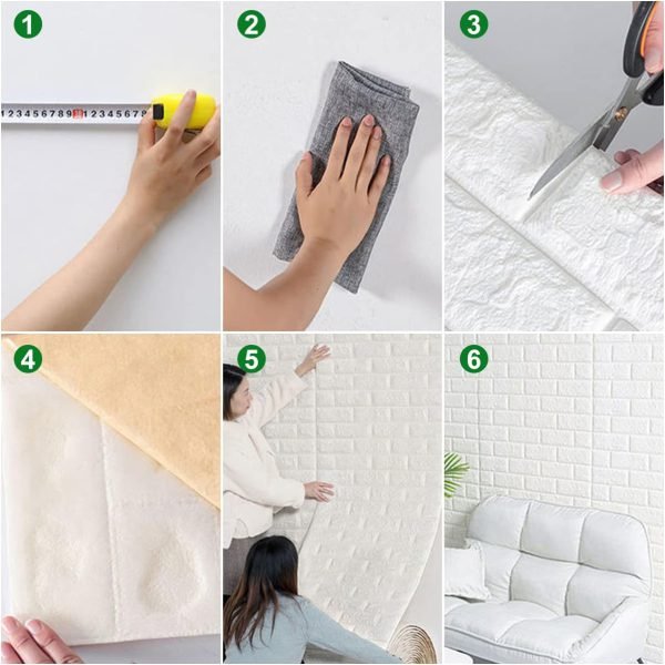3D White Brick Wall Stickers | Self - Adhesive Waterproof Home Decor - Flashkart Pakistan