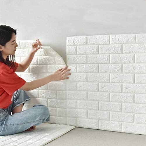 3D White Brick Wall Stickers | Self - Adhesive Waterproof Home Decor - Flashkart Pakistan