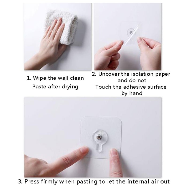 4 PCs Punch Free Screws Hanger Non - Marking Screw Stickers Wall Picture - Flashkart Pakistan